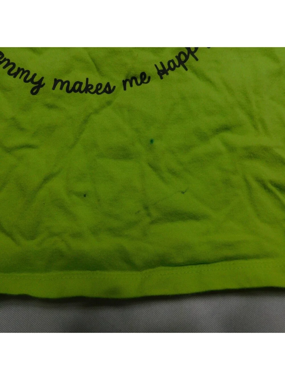 Garanimals Baby Girls 18M Lime Green Shirt Mommy Makes Me Happy Flower Graphic